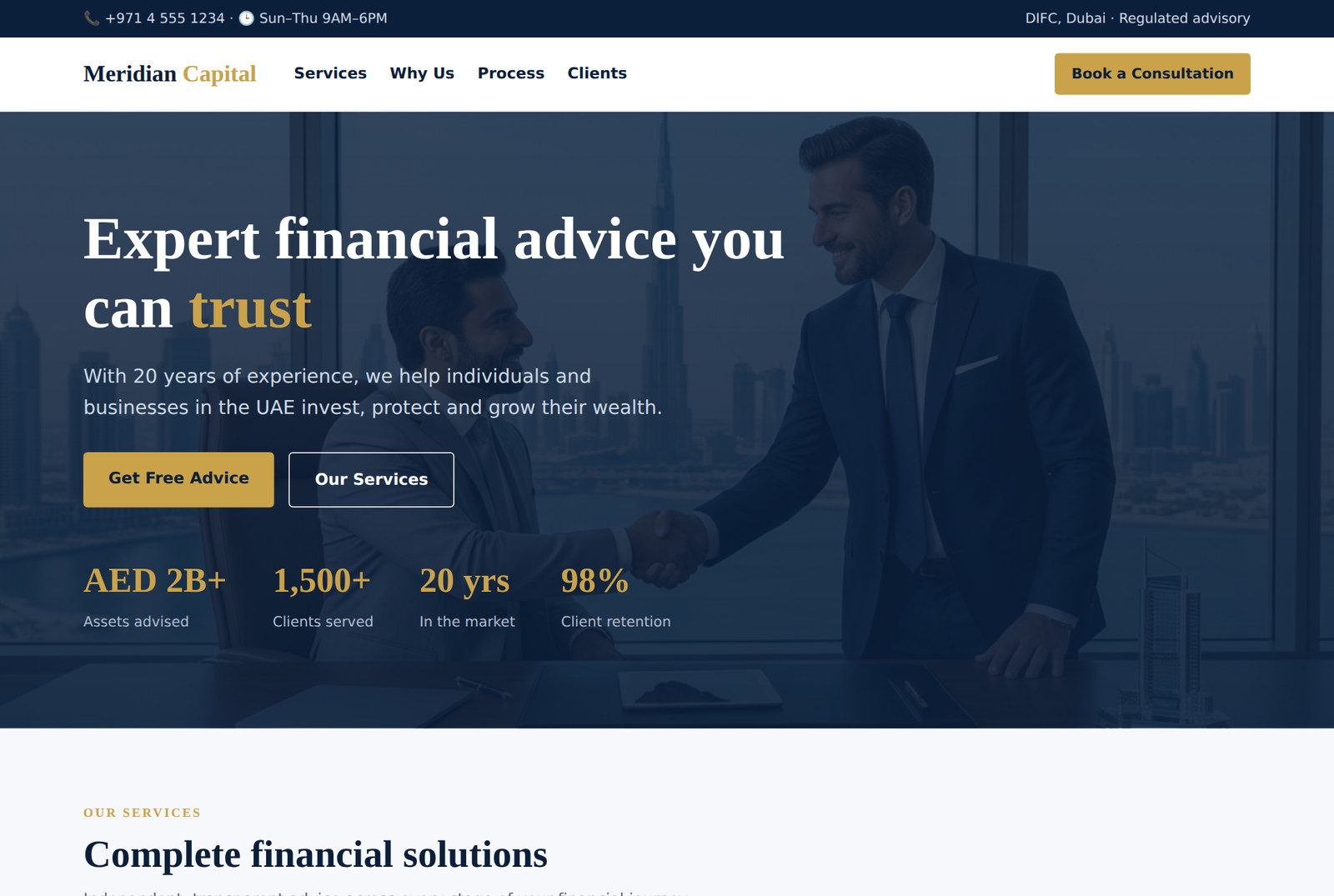 Finance broker website preview