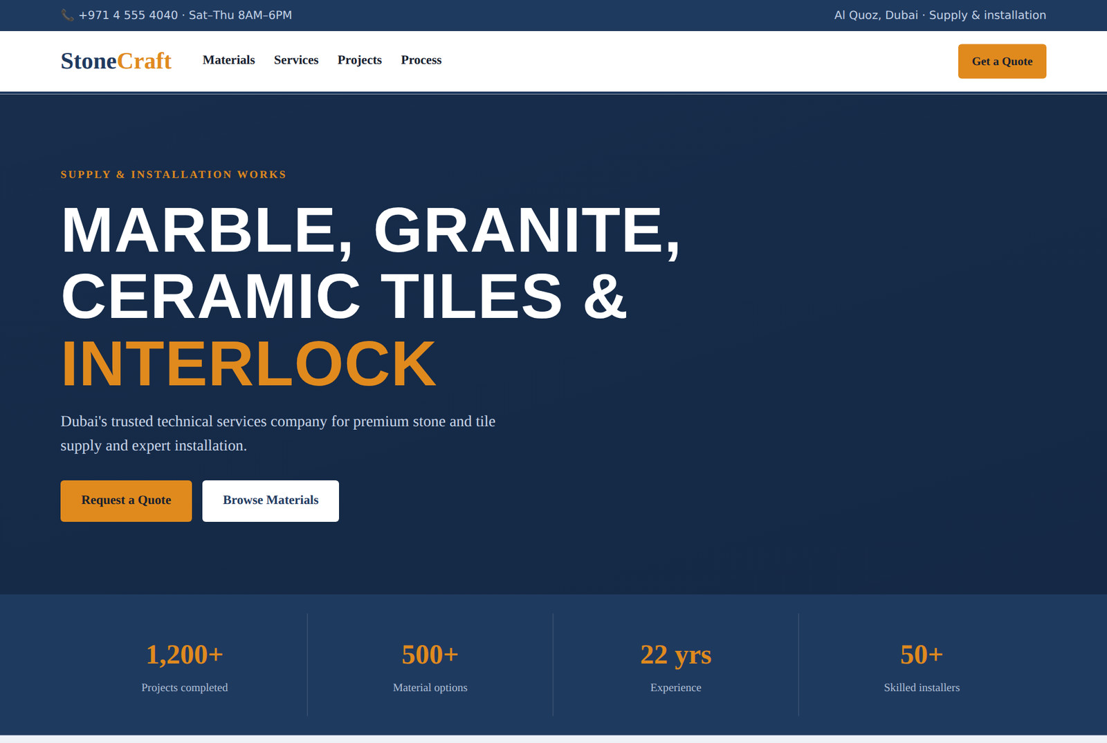 Technical services website preview